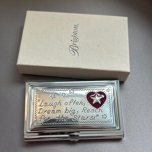 Brighton Silver and Red Key Card Holder with Heart Design